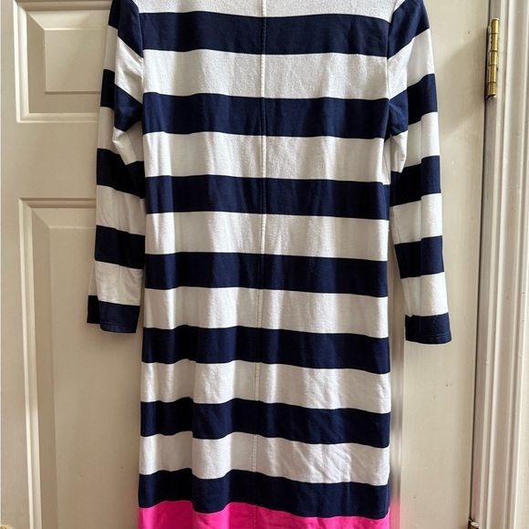 New Lilly Pulitzer Navy Blue, White, and Pink Striped Devon Shift Dress - Picture 7 of 8